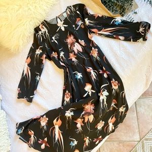 H&M Black Floral Midi Dress